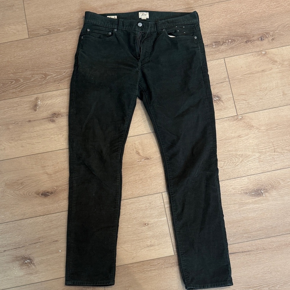 Green Corduroy Slim Pants